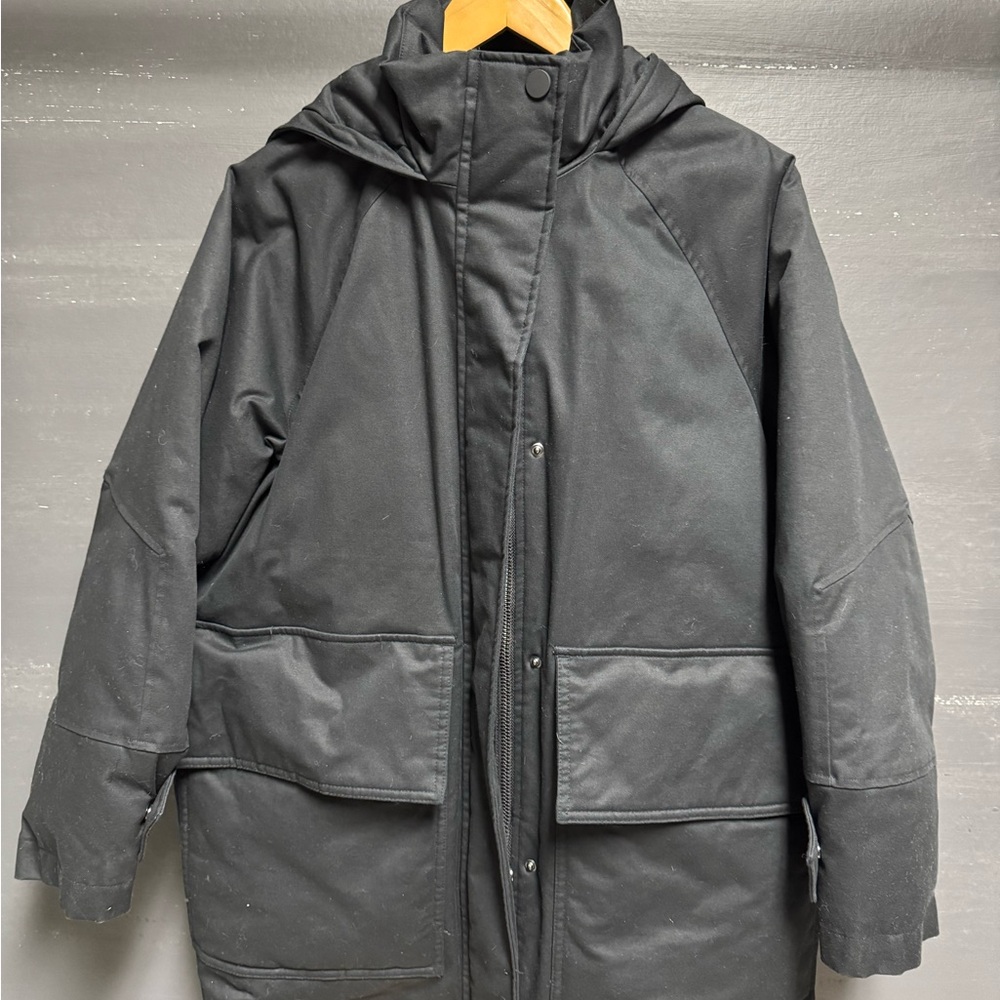 Zara Men's Black Hooded Puffer Jacket